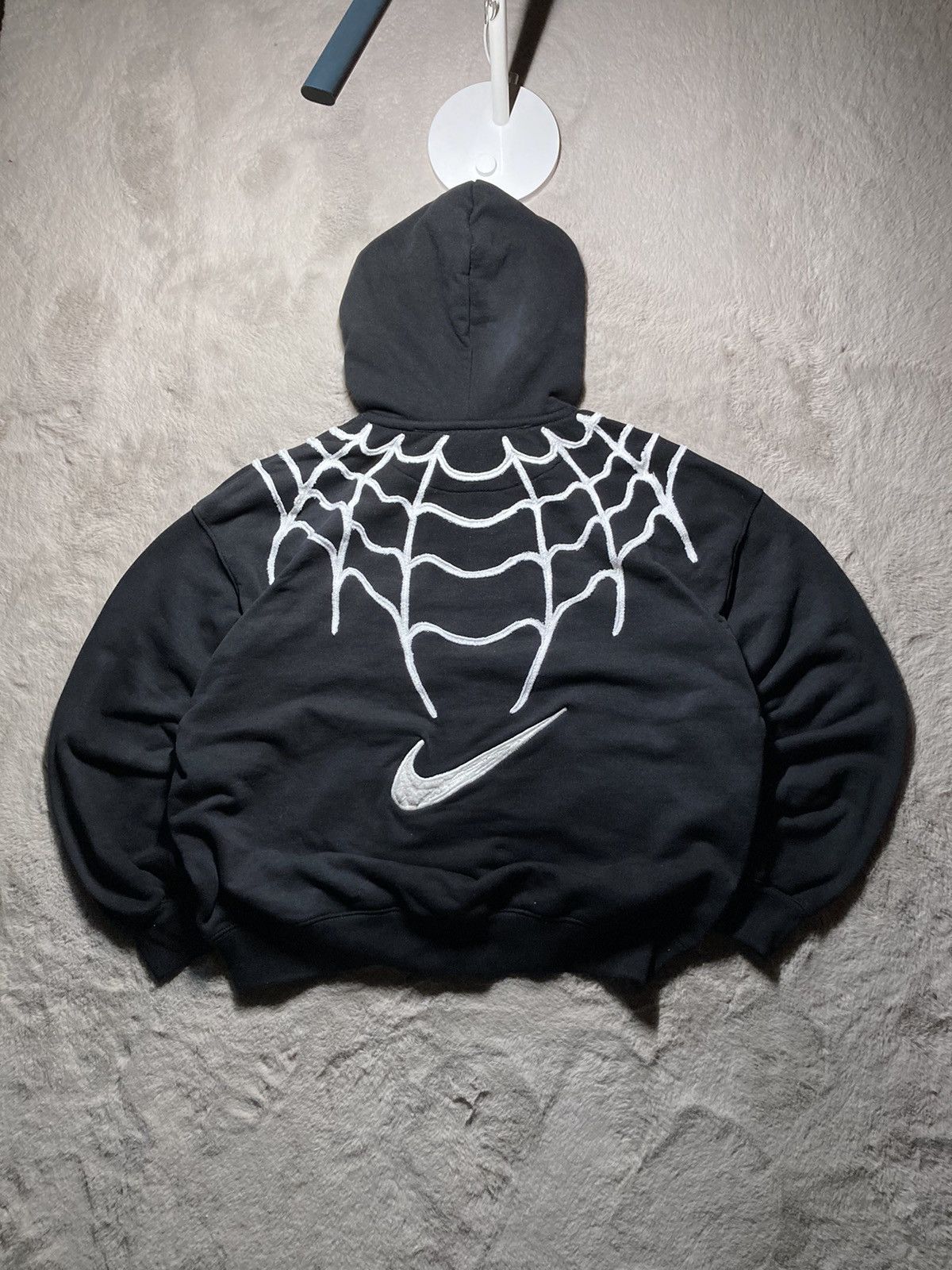 Nike × Vintage ⛩️Nike hoodie custom vintage y2k center logo spider web rare Size US L / EU 52-54 / 3 - 1 Thumbnail