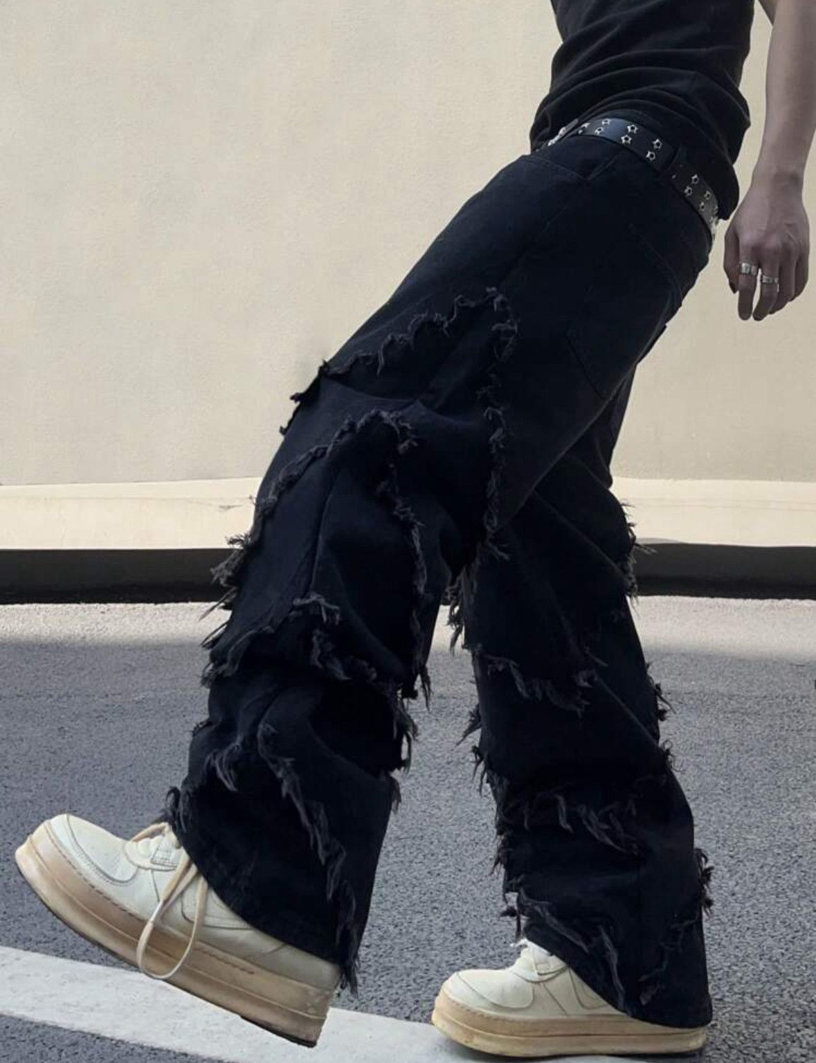 Japanese Brand × Jean × Streetwear Baggy Black Pants
