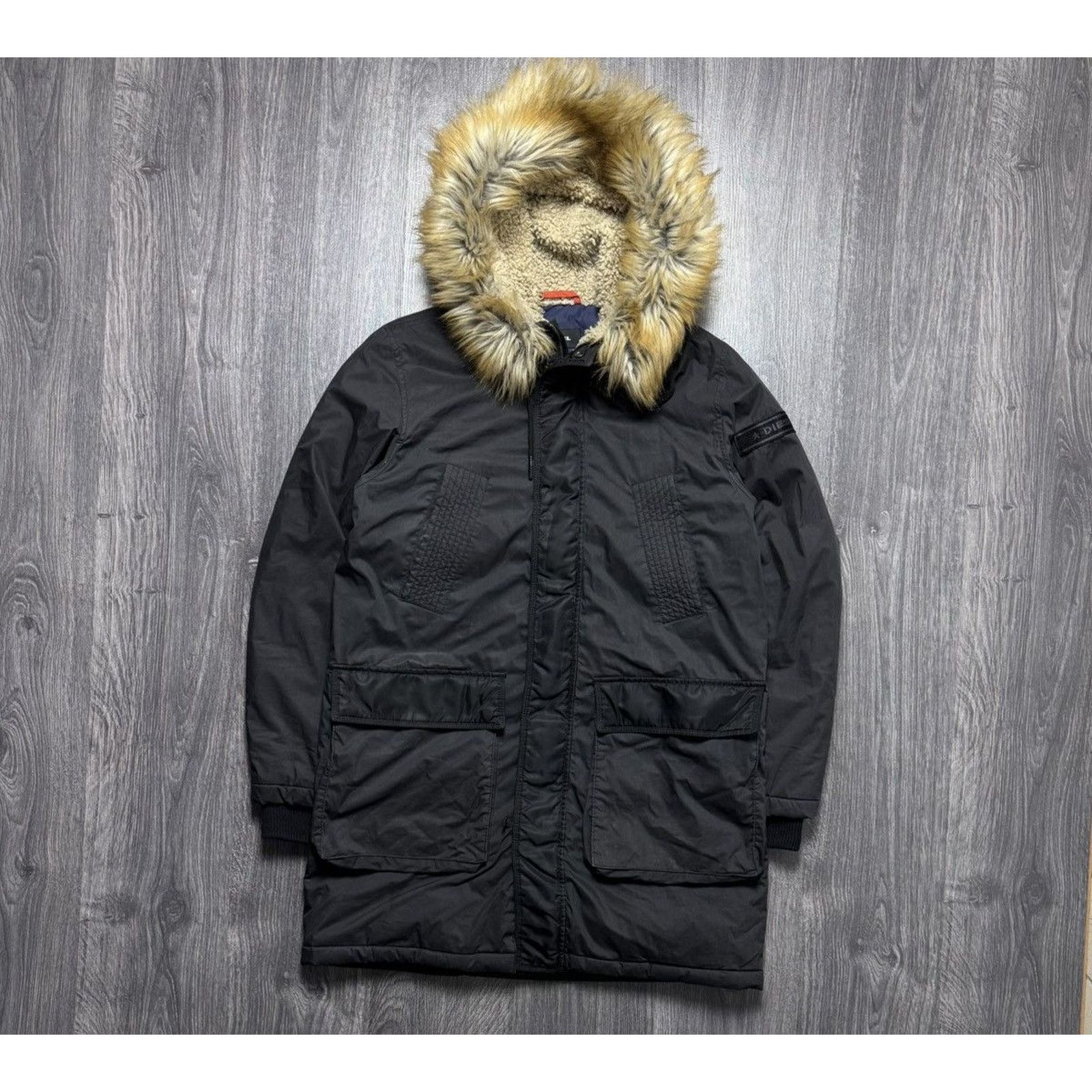 Diesel × Vintage Diesel Zip Fur Hoodie Parka Ifsixwasnine Lgb Style Size US L / EU 52-54 / 3 - 1 Thumbnail