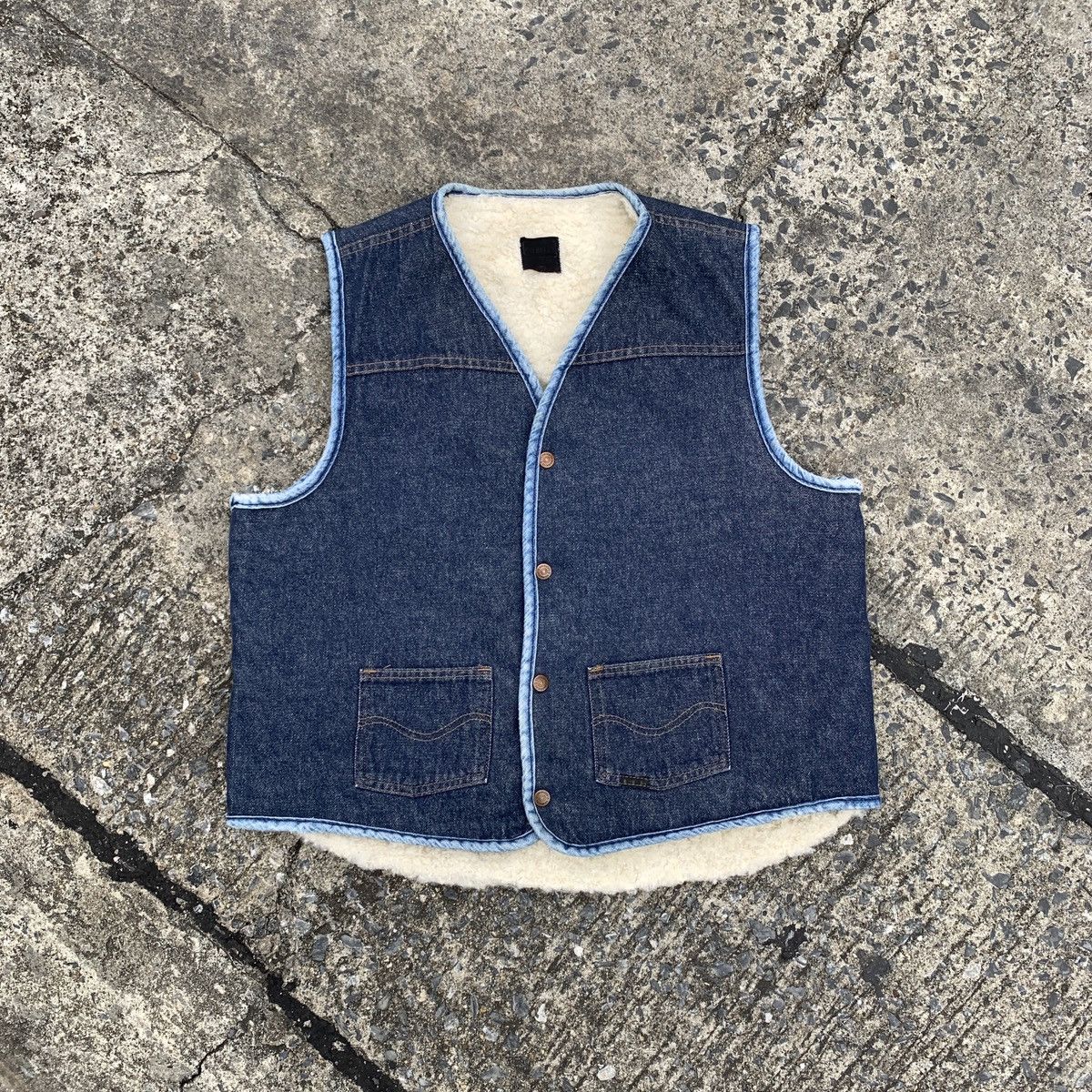 Sears × Vintage Roebuck’s by Sears USA 70s Denim Vest Size US L / EU 52-54 / 3 - 1 Thumbnail