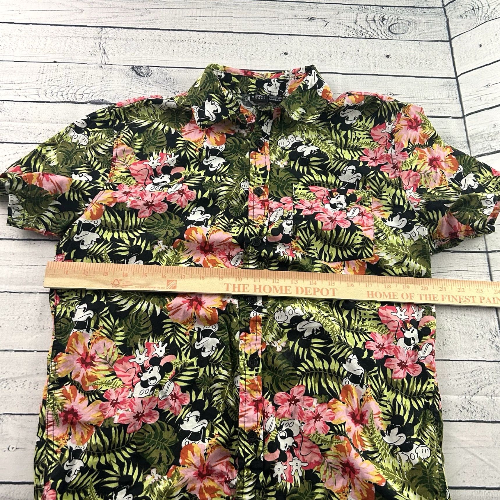 Disney Disney Mickey Mouse Hawaiian Short Sleeve Button-Up Shirt Men’s M Black Size US M / EU 48-50 / 2 - 4 Thumbnail