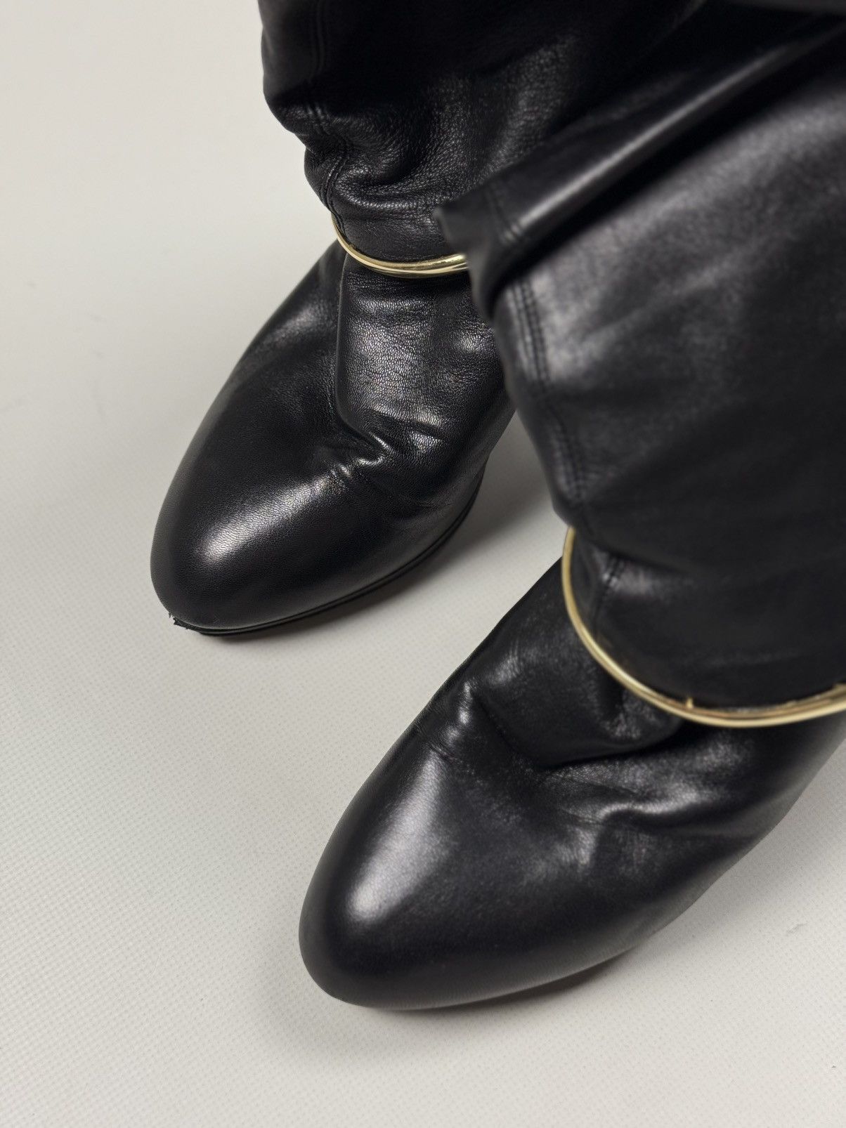 Sergio Rossi Sergio Rossi Ladies Leather Over The Knee Heeled Boots Size US 8.5 / IT 38.5 - 9 Thumbnail