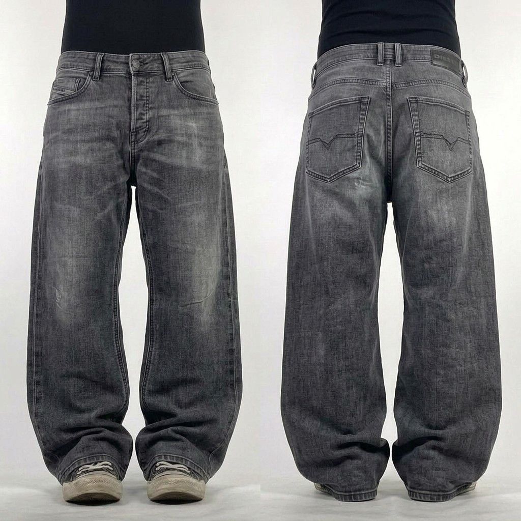 Diesel Vintage Diesel y2k skinny grey cyber 2000s whiskered jeans