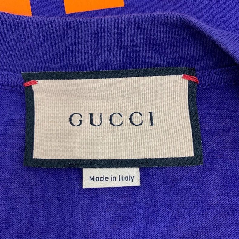 Gucci Gucci Blue Logo Print Cotton TShirt-2506 Size S / US 4 / IT 40 - 5 Thumbnail