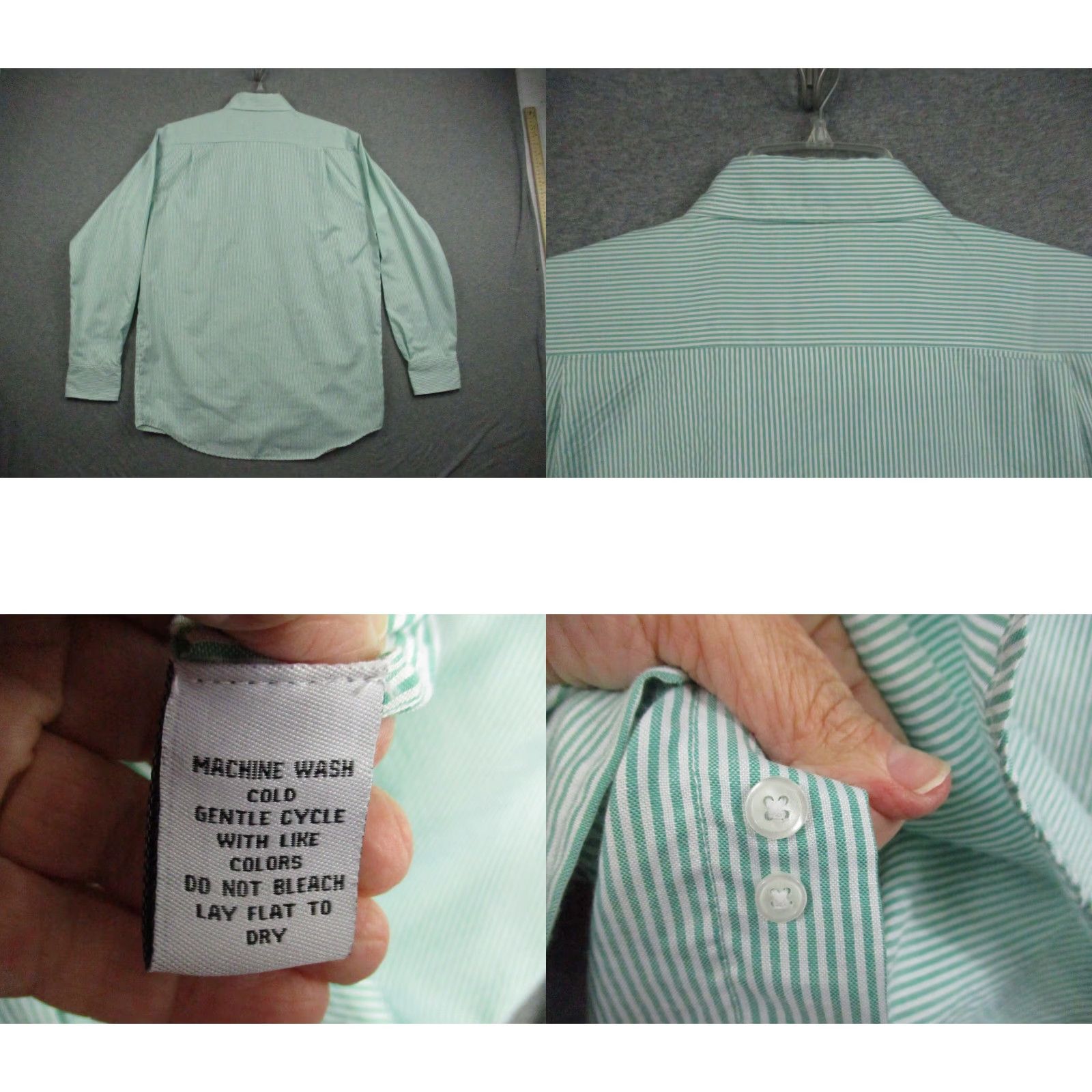 Vintage Salmon Cove Shirt Large Men's Long Sleeve Green White Stripe Button-Up Casual Shirt Size US L / EU 52-54 / 3 - 8 Thumbnail