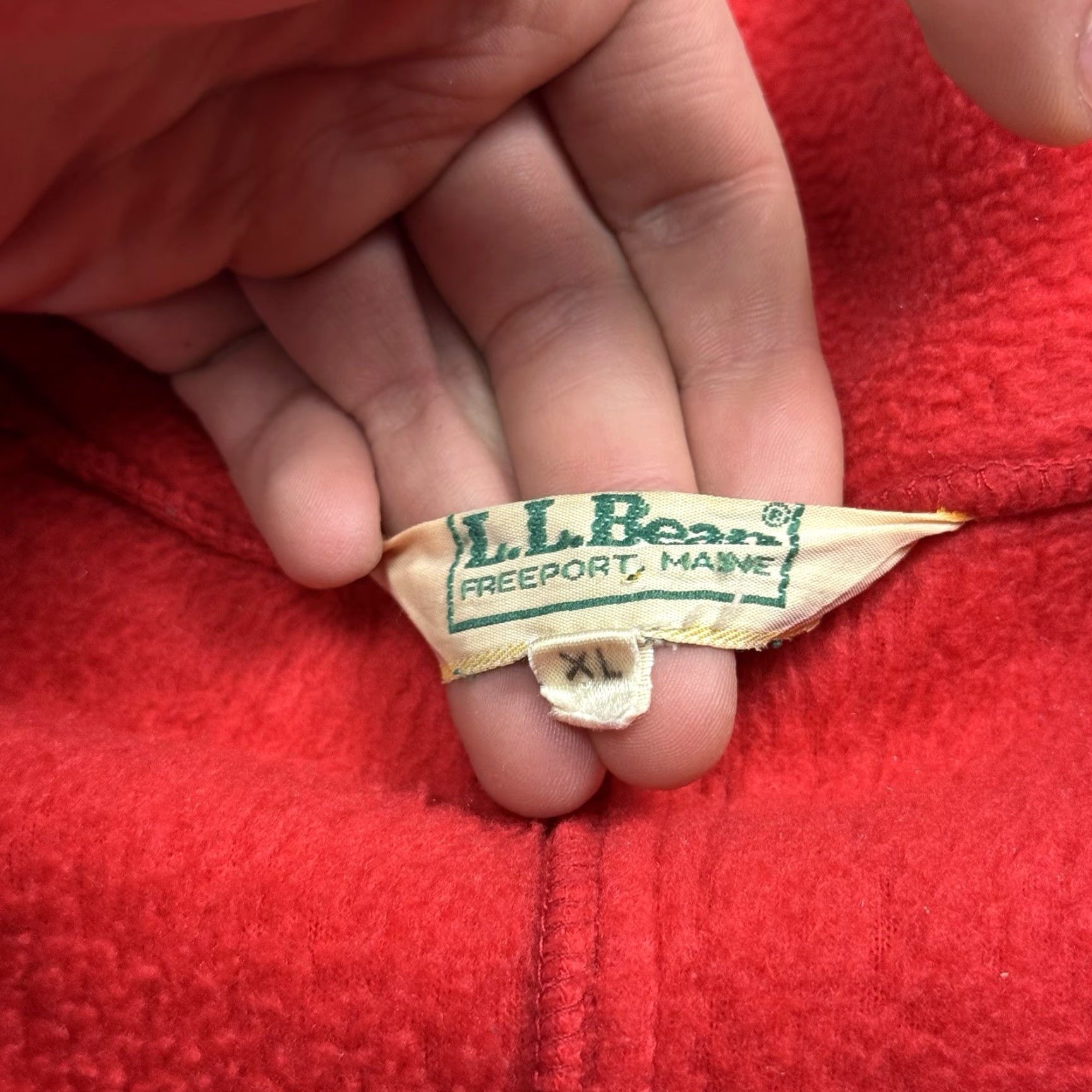 Vintage VINTAGE VTG LL BEAN FULL ZIP RED HEAVYWEIGHT FLEECE JACKET NYLON PATCH XL Size US XL / EU 56 / 4 - 4 Thumbnail