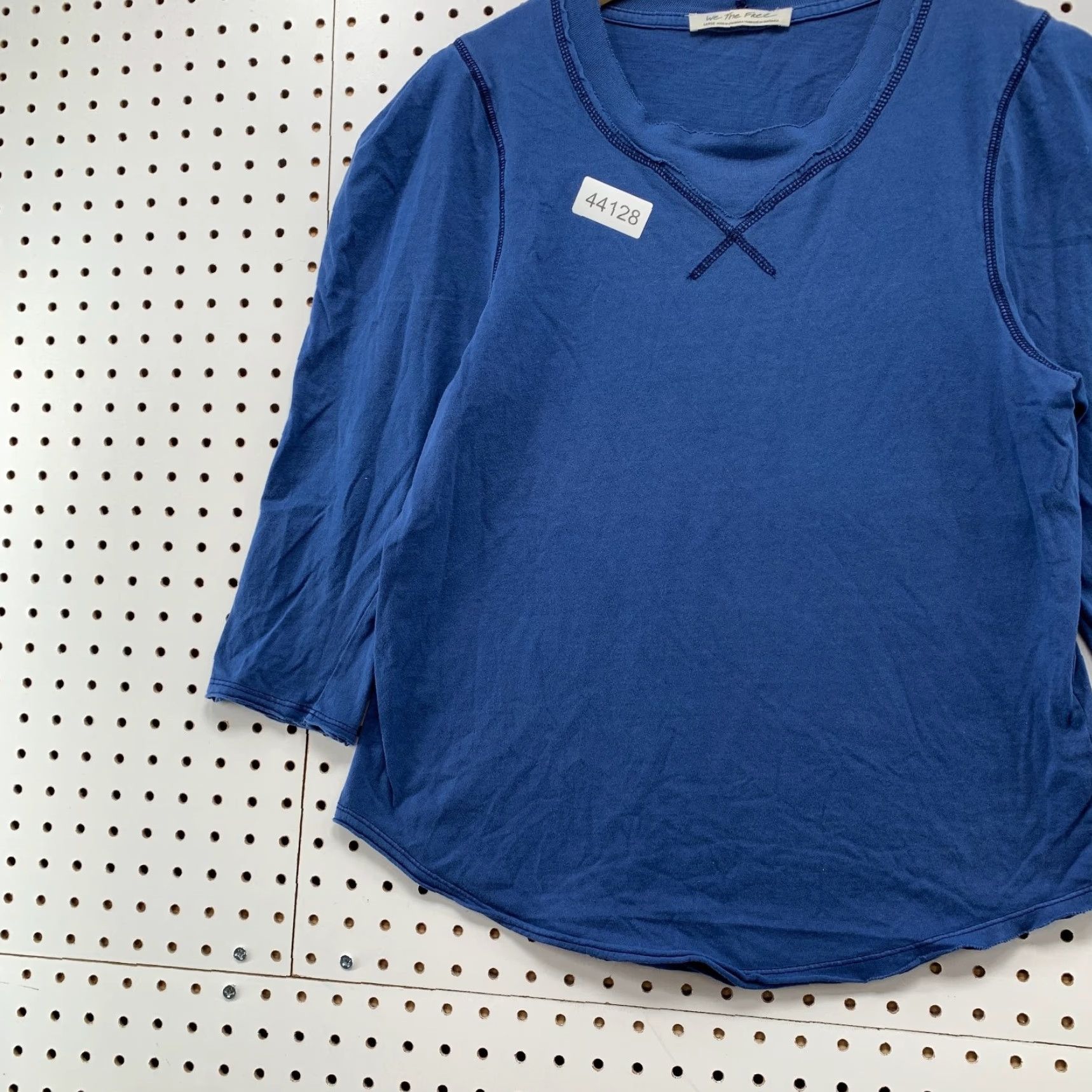 Vintage We The Free Top Womens Large Blue 3/4 Sleeve Pullover Size L / US 10 / IT 46 - 3 Thumbnail