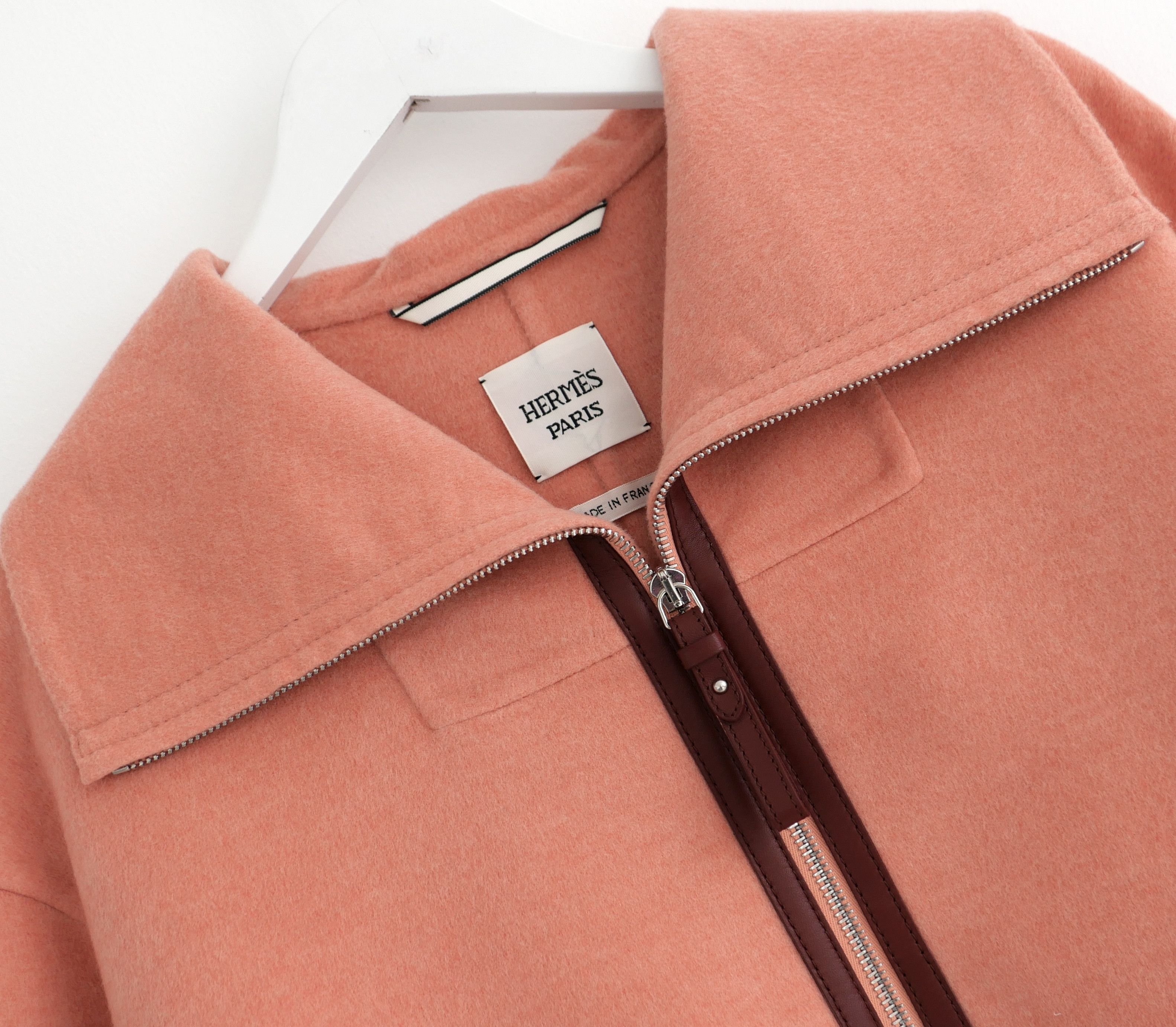Hermes Hermes Rose Quartz Double Faced Cashmere Cape Fit Jacket Size XS / US 0-2 / IT 36-38 - 4 Thumbnail