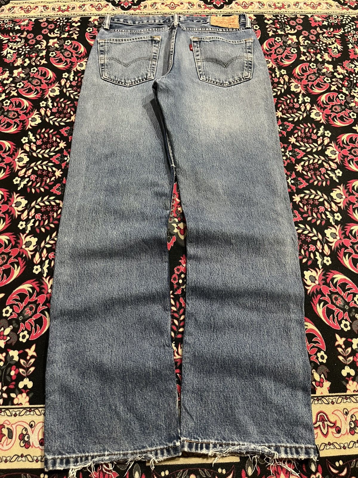 Levi's ⚡️Distressed⚡️Vintage Levi’s 551 Blue Washed Frayed Leg Jeans Size US 31 - 2 Thumbnail