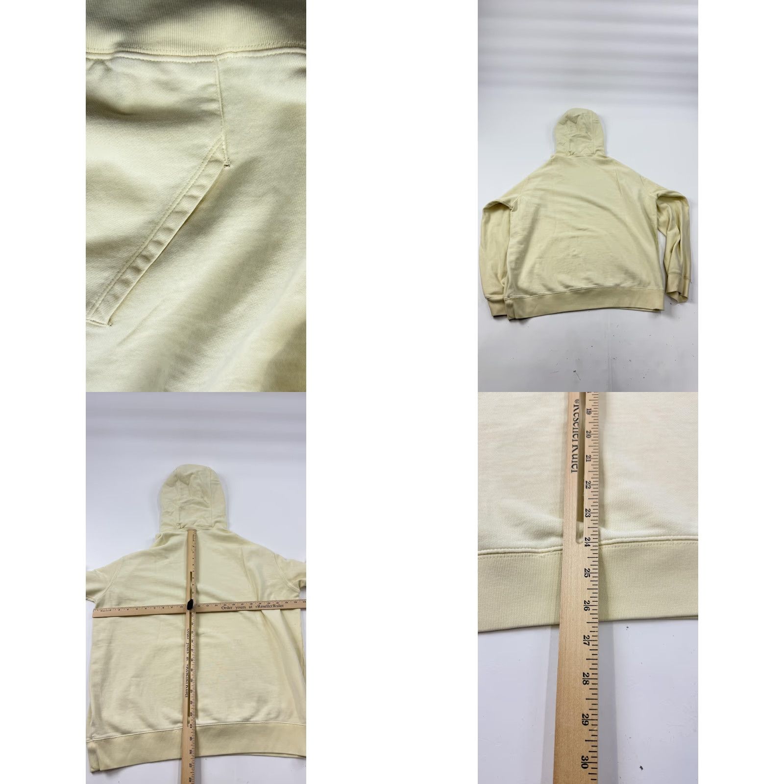 Vintage GOLF Hoodie Mens Large Cream Yellow Graphic Print Pullover Sweatshirt Streetwear Kangaroo Pocket Drawstring Hooded Size US L / EU 52-54 / 3 - 8 Thumbnail