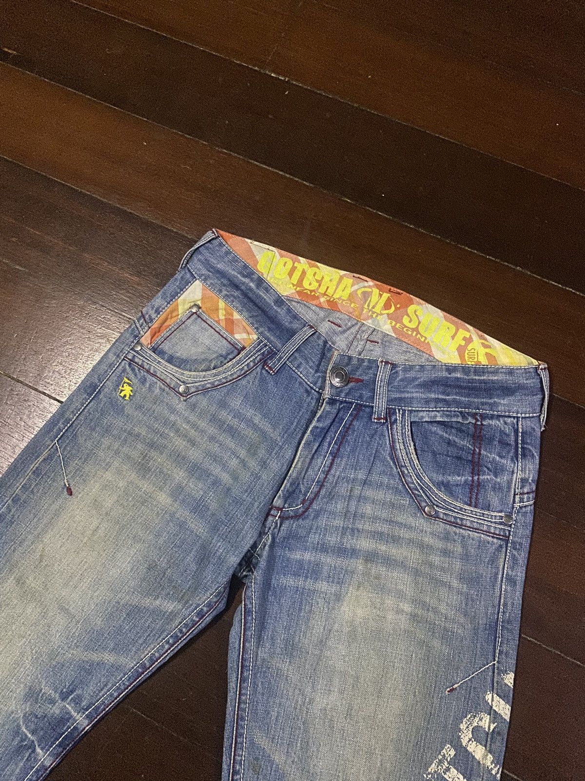 Gotcha × Japanese Brand × Vintage Vintage Gotcha Suf Back Embroidered Denim Jeans Size US 34 / EU 50 - 16 Thumbnail