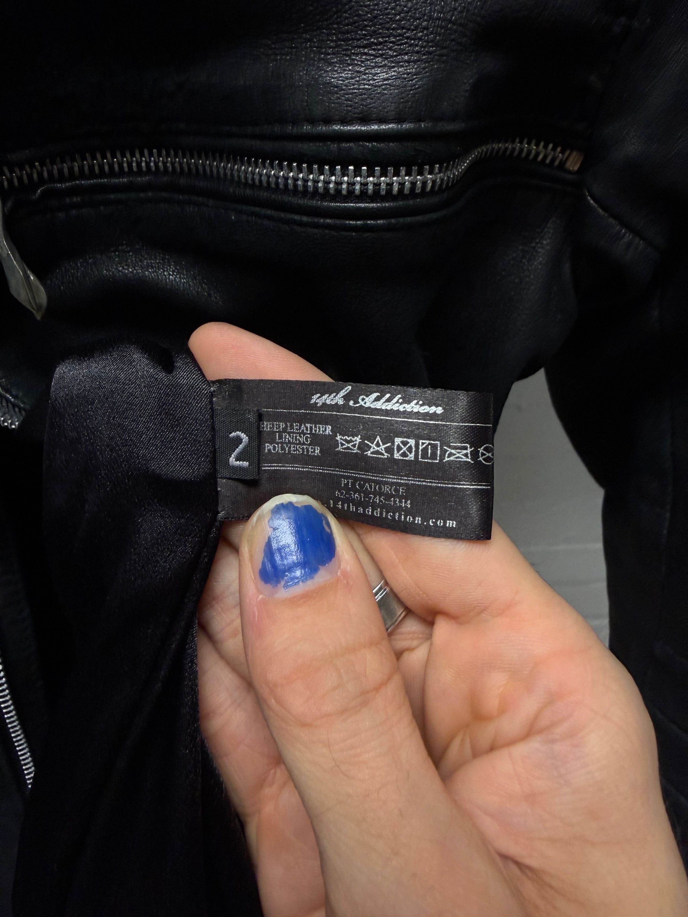 14th Addiction ‘Cross Zip’ Black Lambskin Leather Jacket Size M / US 6-8 / IT 42-44 - 6 Thumbnail