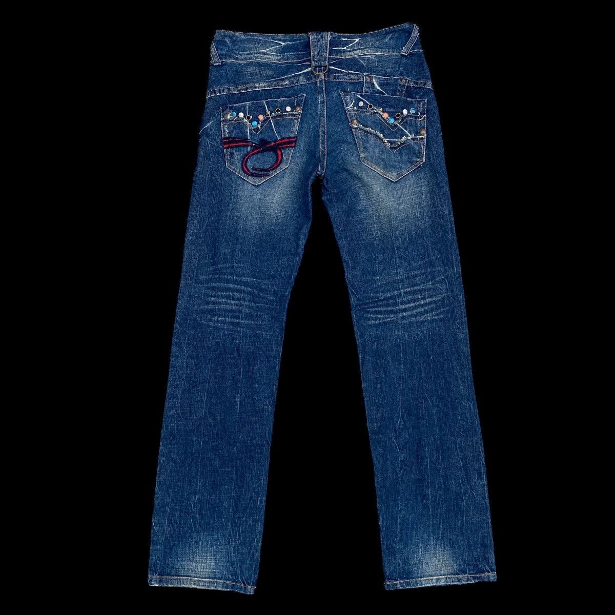 Japanese Brand × Vintage Lightning⚡️Red pepper Rooted Denim Jeans Size US 35 - 7 Thumbnail