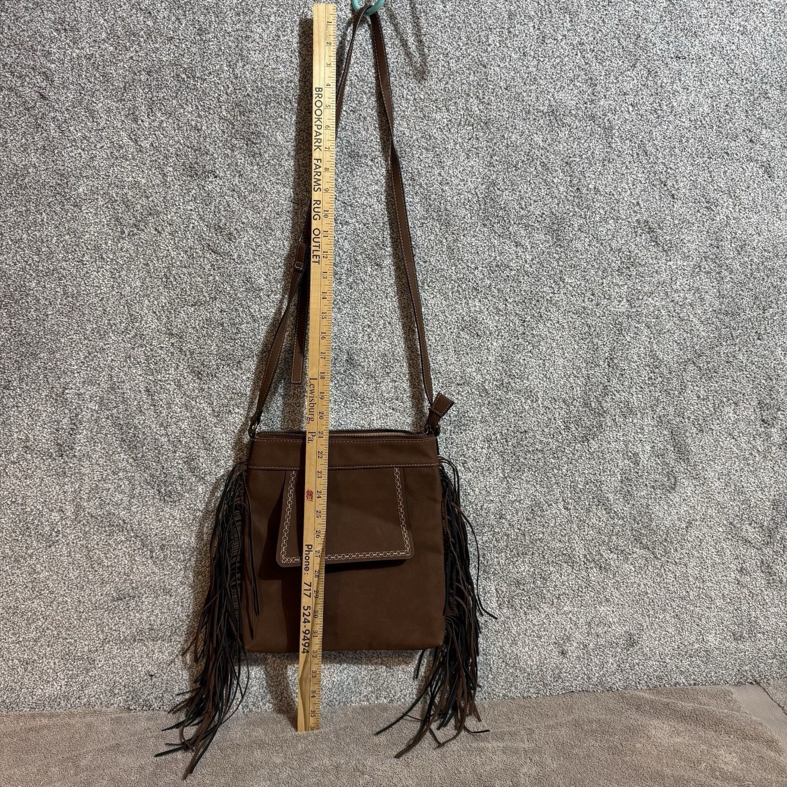 Other Fringe Crossbody Bag Boho Western Faux Suede Hippie Festival Size ONE SIZE - 10 Thumbnail