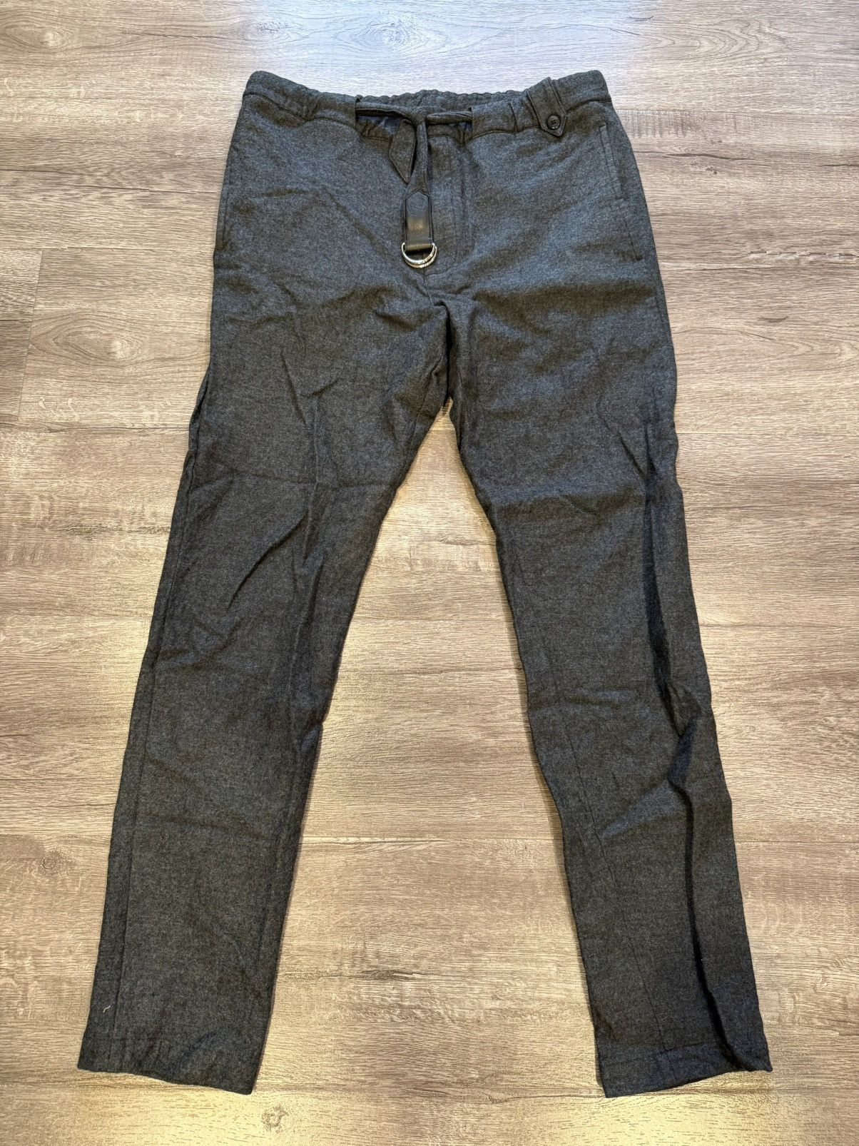 Louis Vuitton Louis Vuitton Wool Leather Belted Grey Pants Size US 32 / EU 48 - 1 Thumbnail
