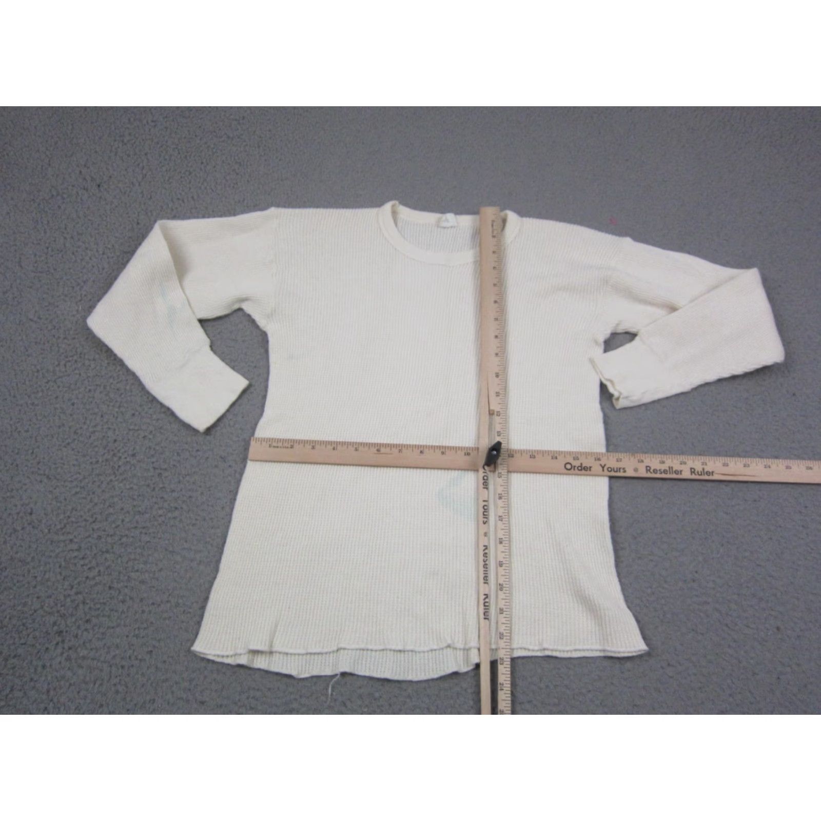 Vintage VINTAGE K-mart Shirt Mens L Creme Thermal Waffle Knit Long Sleeve 90s Ivory Crew Neck 90s Mens L Thermal Shirt Size US L / EU 52-54 / 3 - 6 Thumbnail