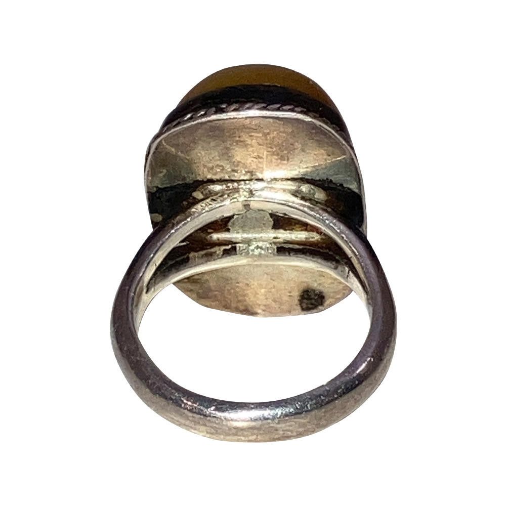 Designer Mexican Sterling Amber Ring Size ONE SIZE - 4 Thumbnail