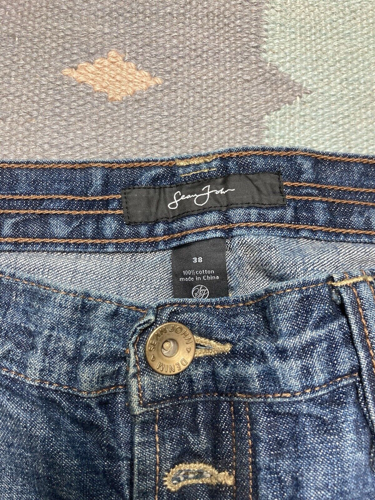 Sean John × Vintage VTG y2k baggy jeans Sean John faded wide pipes skater 38x34 Size US 38 / EU 54 - 8 Thumbnail