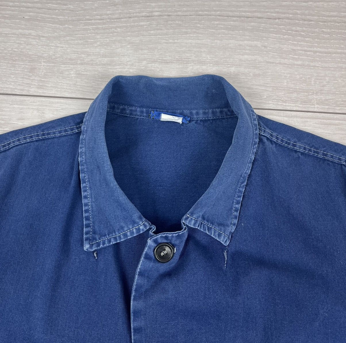Le Laboureur Le Laboureur Vintage 70s French Blue Work Chore Jacket Size US L / EU 52-54 / 3 - 7 Thumbnail