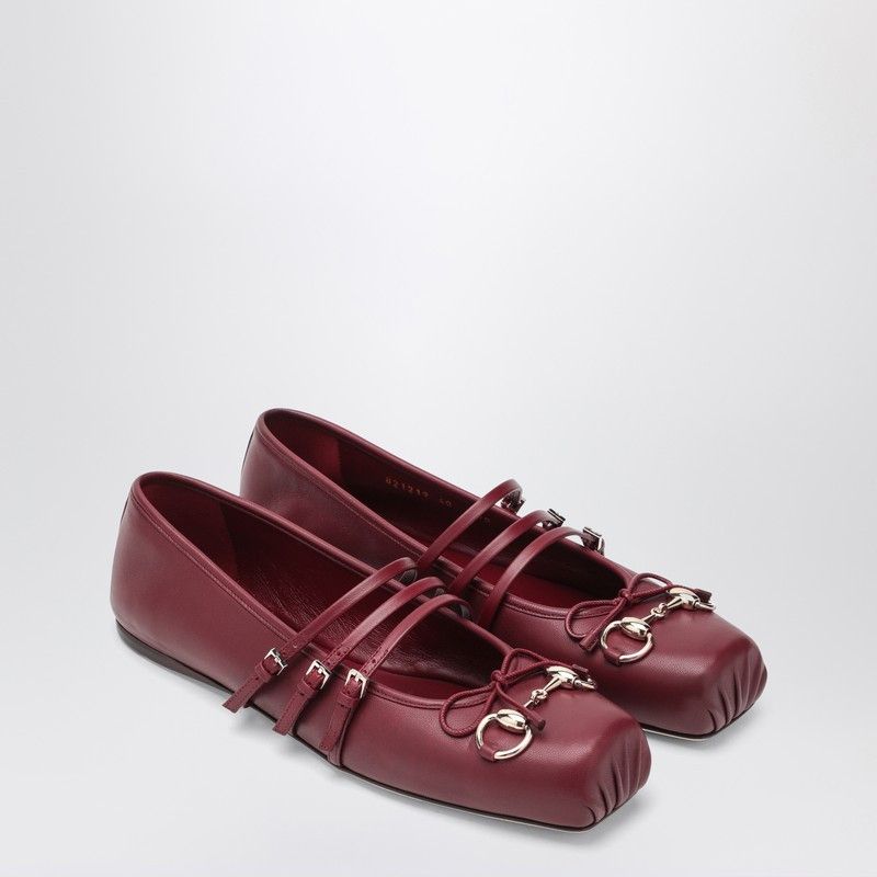 Gucci Ballet Flats In Rosso Ancora With Horsebit