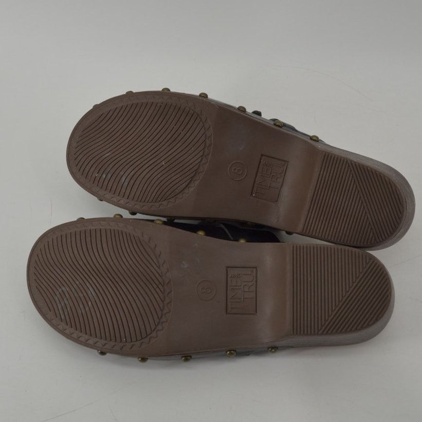 Other Time and Tru Womens Sz 8 Clogs Black Faux Leather Y2K Style Size US 8 / IT 38 - 7 Thumbnail