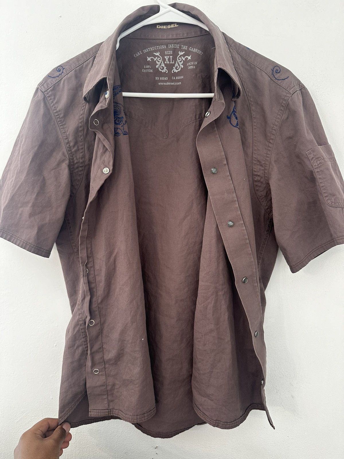Diesel Diesel y2k Brown and blue button up. Size XL / US 12-14 / IT 48-50 - 3 Thumbnail