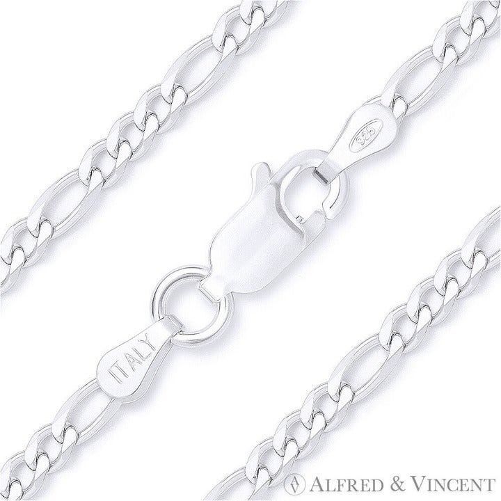 Other Figaro Link Italian Chain Anklet in .925 Sterling Silver Size ONE SIZE - 1 Thumbnail