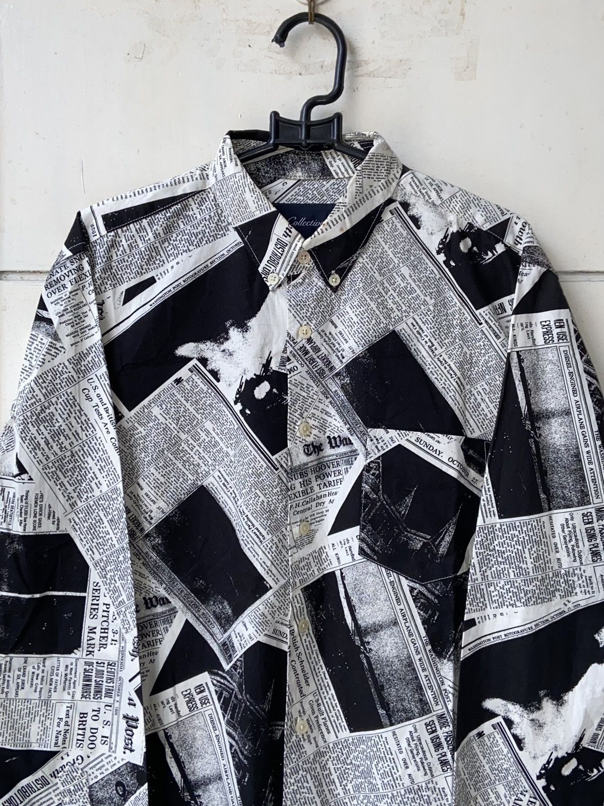 Japanese Brand COLLECTIVE Newspaper Printed Patterned Shirt Size US S / EU 44-46 / 1 - 2 Thumbnail