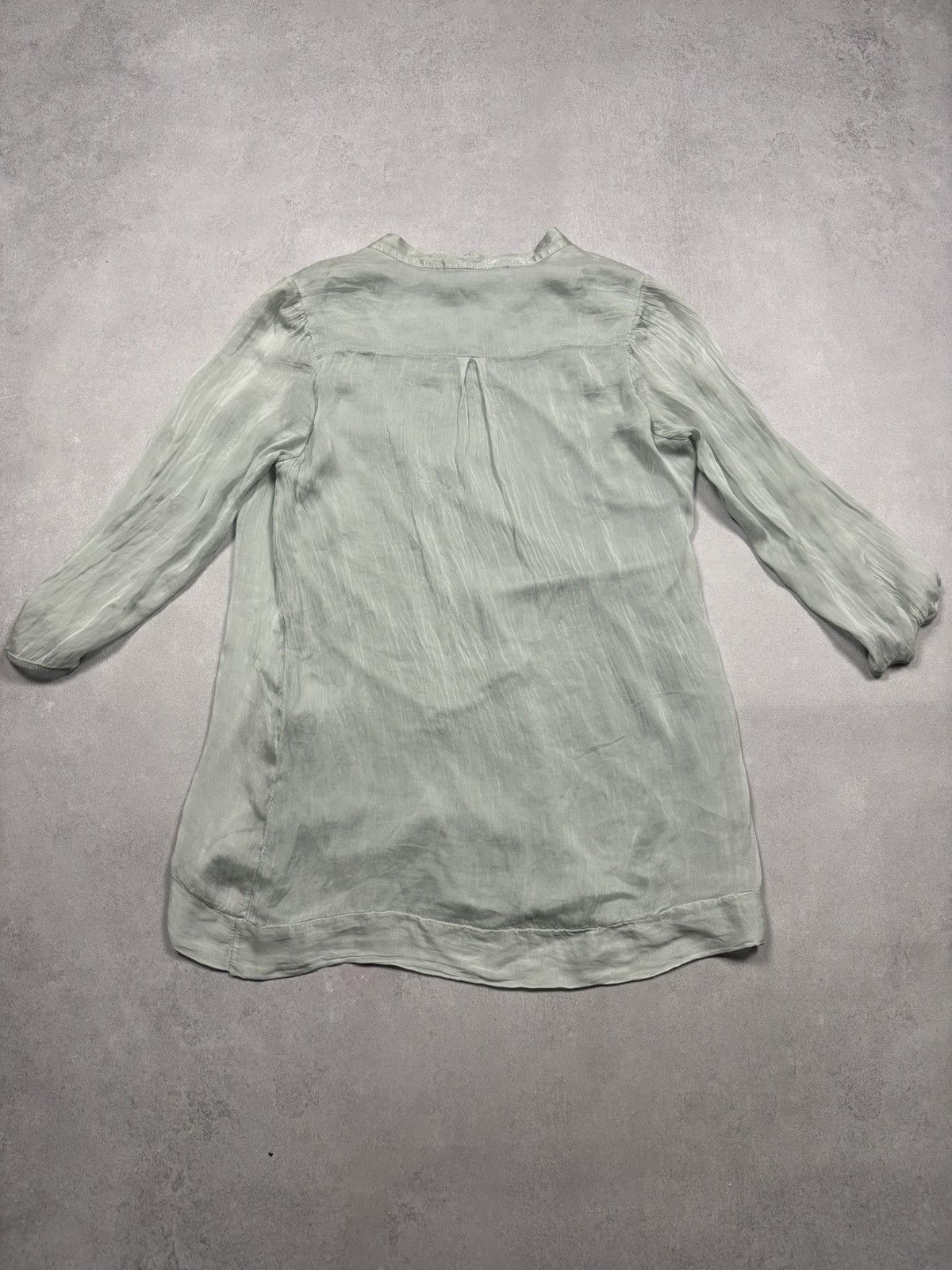 Other La Fée Maraboutée Italian Silk Sheer Blouse Sage Green 40 Size M / US 6-8 / IT 42-44 - 18 Thumbnail