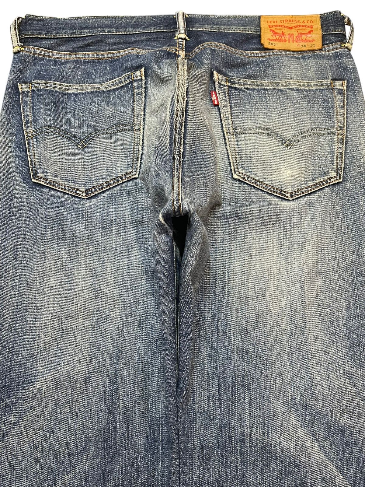Levi's Vintage Levis 505 Blue Faded Wash Distressed Baggy Jeans Size US 34 / EU 50 - 5 Thumbnail