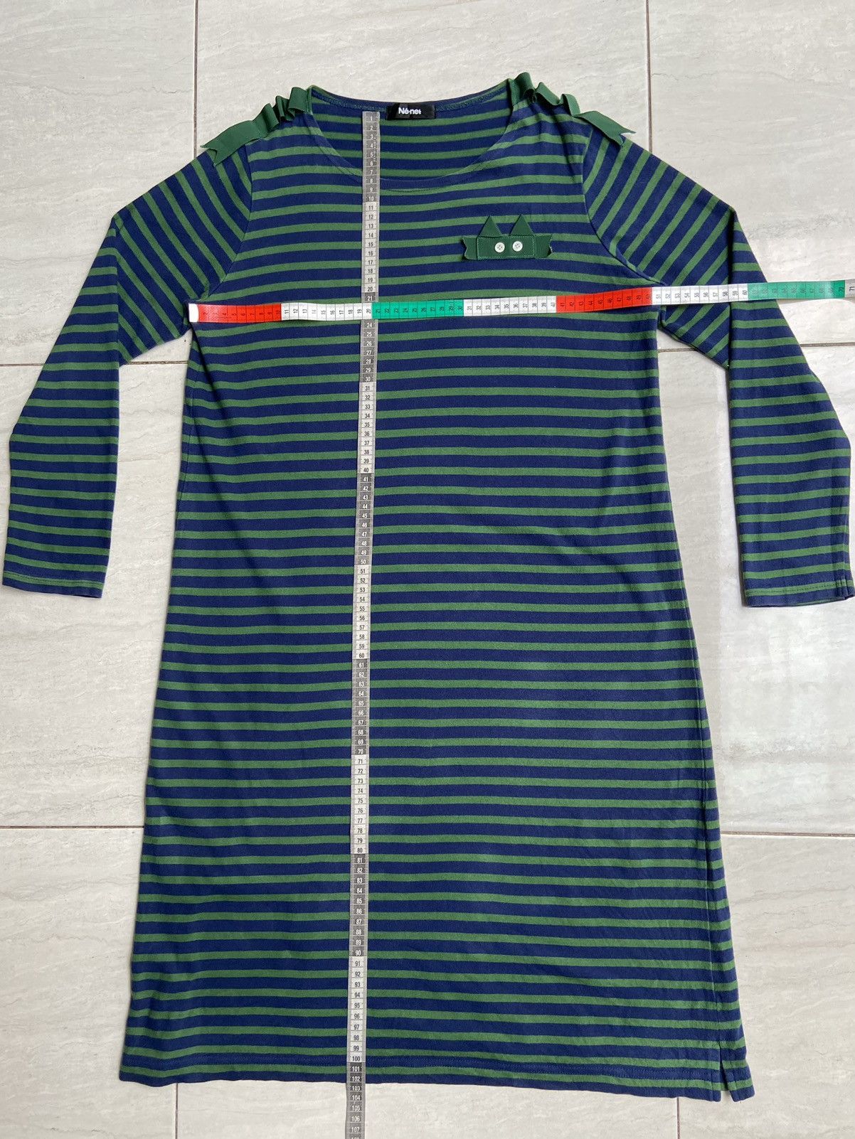 Issey Miyake NE-NET Issey Miyake Striped Long T-shirt/Dress Size US S / EU 44-46 / 1 - 12 Thumbnail