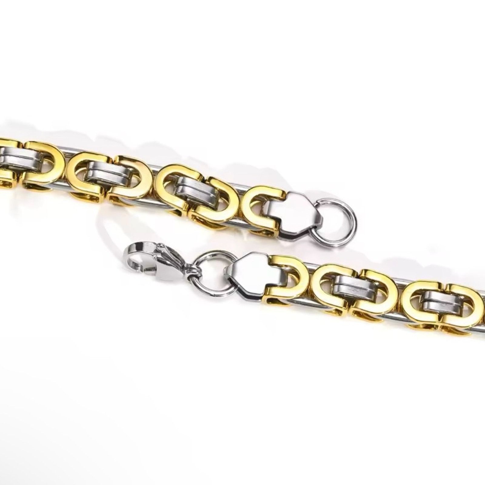 Other Men’s Stainless Steel Chain Link Bracelet Good Silver 8.2” Size ONE SIZE - 2 Thumbnail