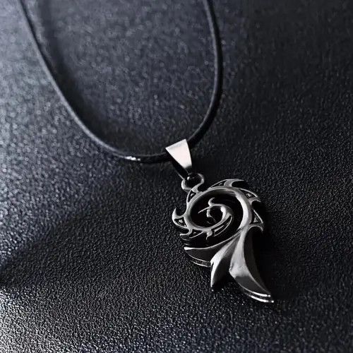 Jewelry Cool Leather Chain Pendant Necklace Size ONE SIZE - 3 Thumbnail
