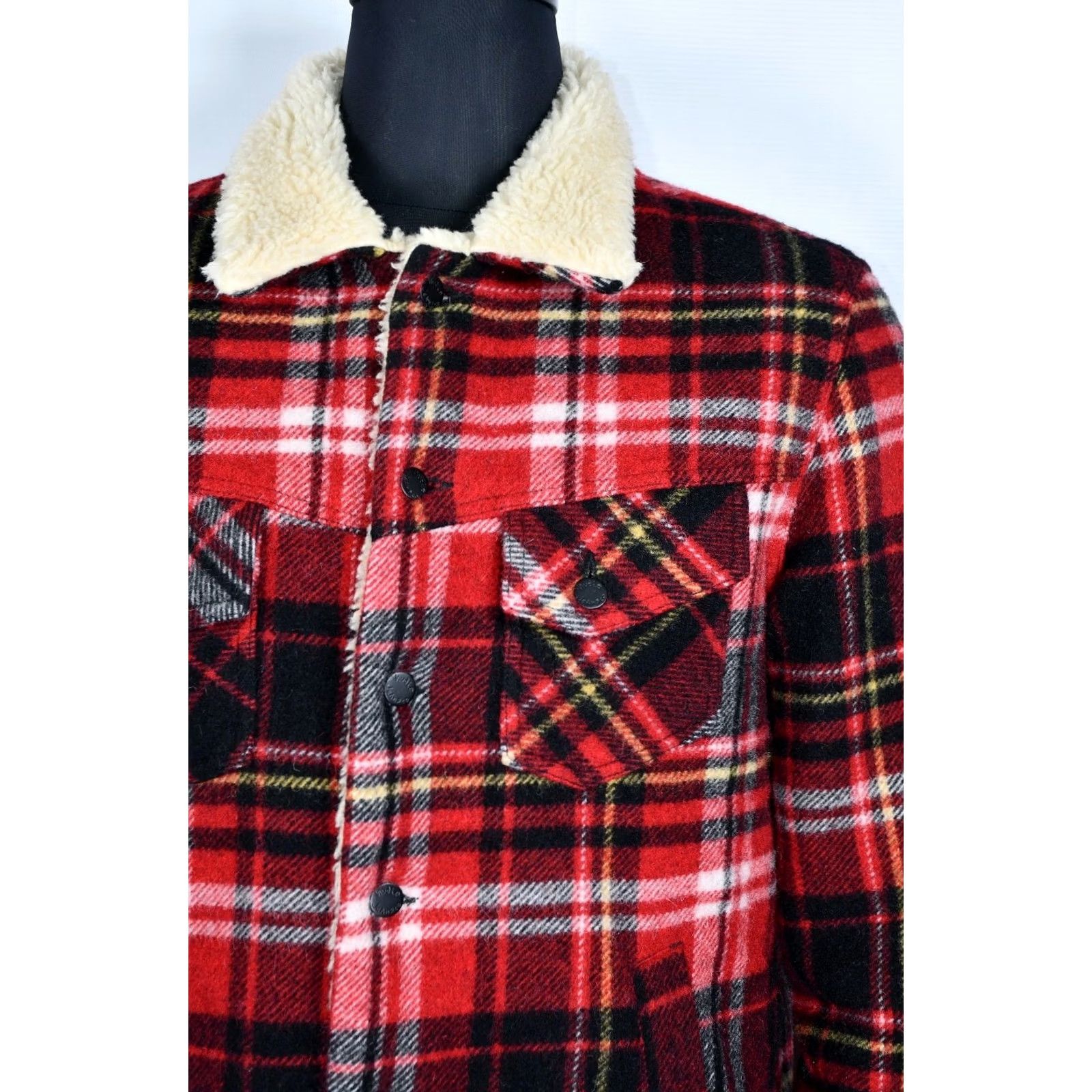 Nudie Jeans Nudie Jeans Lenny Plaid Jacket Wool Sherpa Lined Men's Size L Red Jacket Size US 33 - 5 Thumbnail