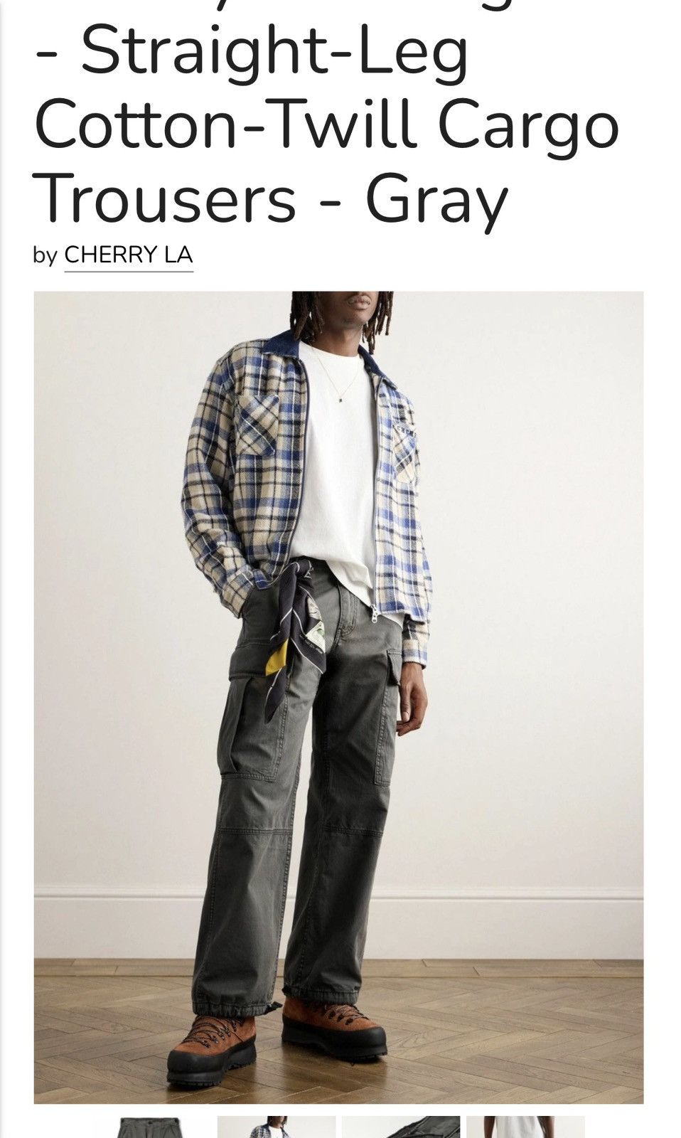 Cherry LA Cherry Los Angeles cotton twill cargo trousers Size US 34 / EU 50 - 2 Thumbnail