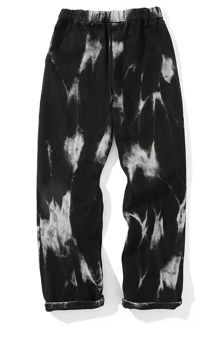 image of Tie Dye Print Style Denim Baggy Pants in Black, Men's (Size 26)