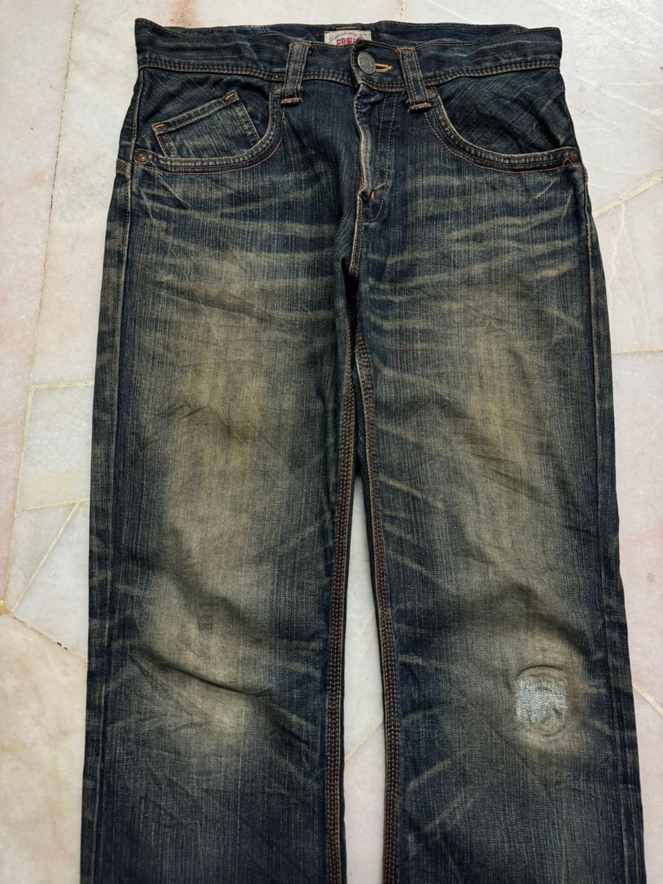 Edwin 💥Flare💥Vintage Edwin Buckle Back Sick Rusty Mudwash Distress Size US 31 - 5 Thumbnail
