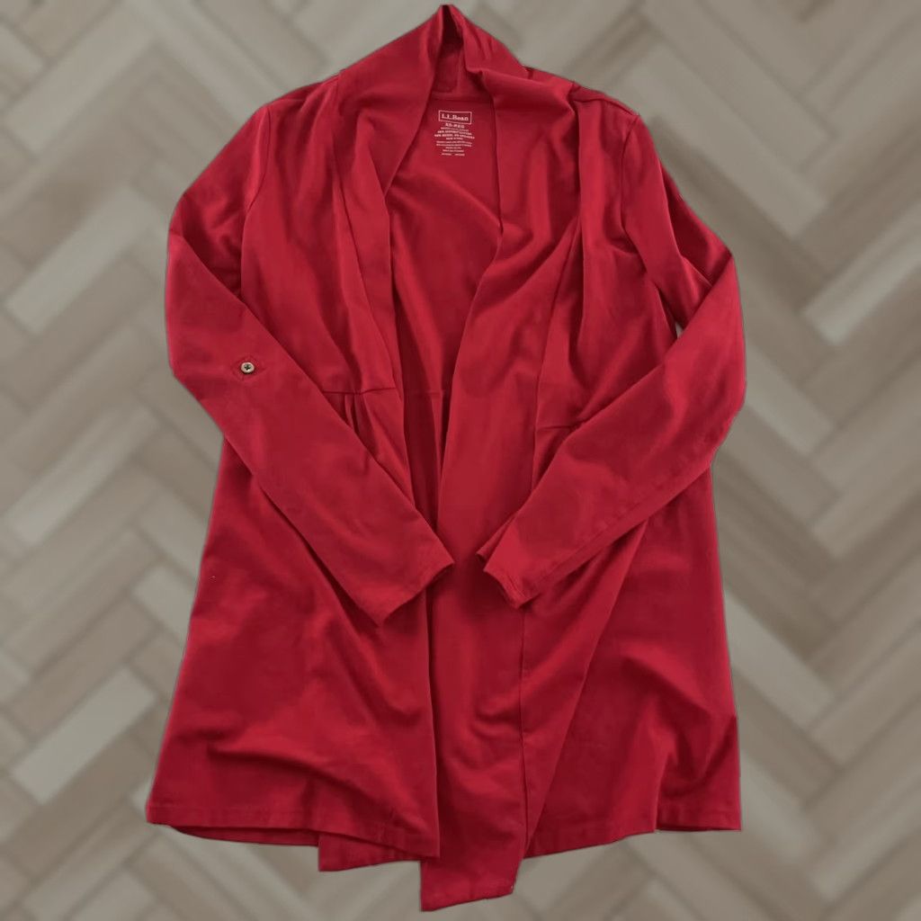 Vintage VINTAGE L.L. Bean Open Front Long Sleeve Shirt Women's XS Red Cotton Blend Open Front Blouse XS Womens Size XS / US 0-2 / IT 36-38 - 1 Thumbnail