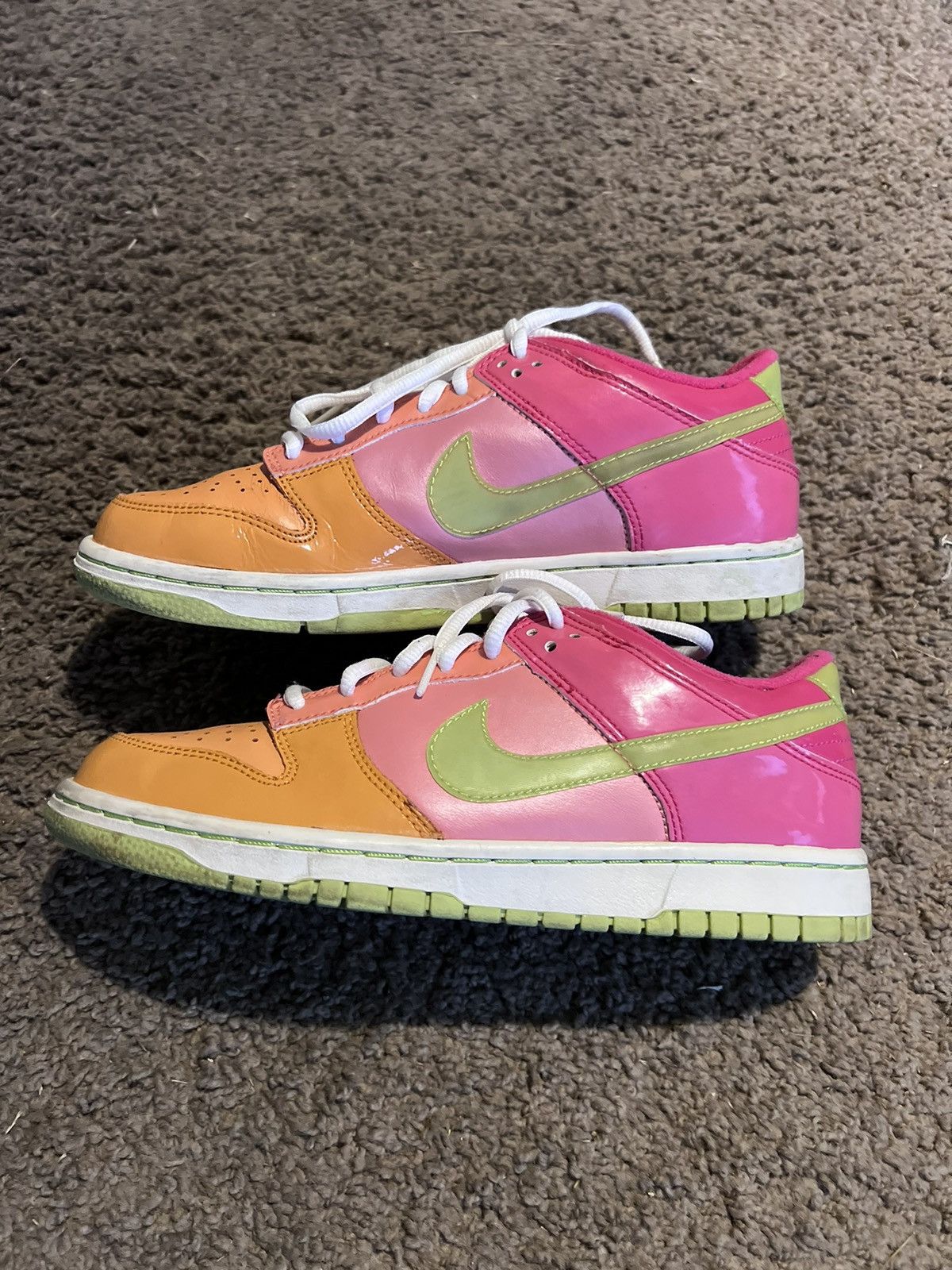 Jordan Brand × Nike Nike Dunk Low Rainbow Sherbert Citron GS Size US 7.5 / IT 37.5 - 1 Thumbnail