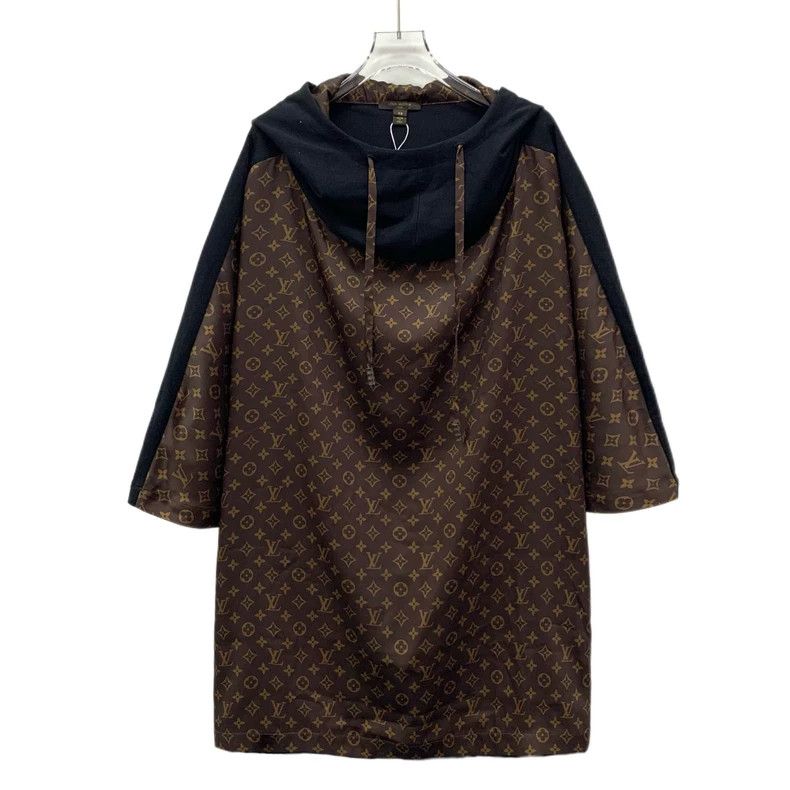 Louis Vuitton Louis Vuitton Dark brown logo full-print hooded drawstring Size XS / US 0-2 / IT 36-38 - 1 Thumbnail
