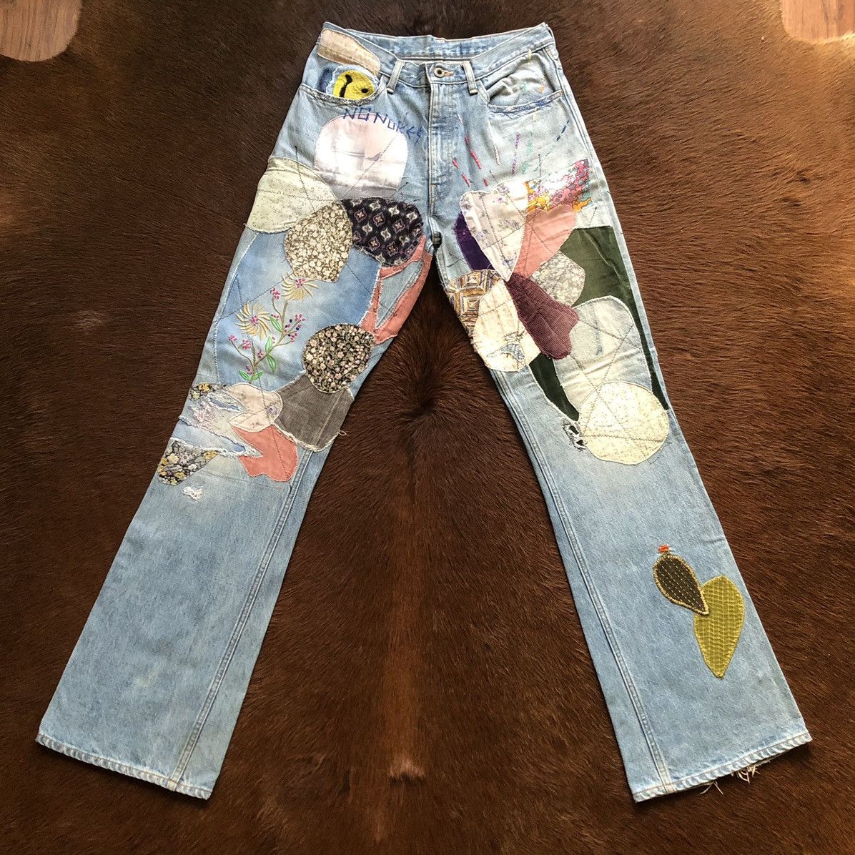 Kapital × Kapital Kountry Kapital Flarestar Happy Patchwork Denim Size US 30 / EU 46 - 1 Thumbnail