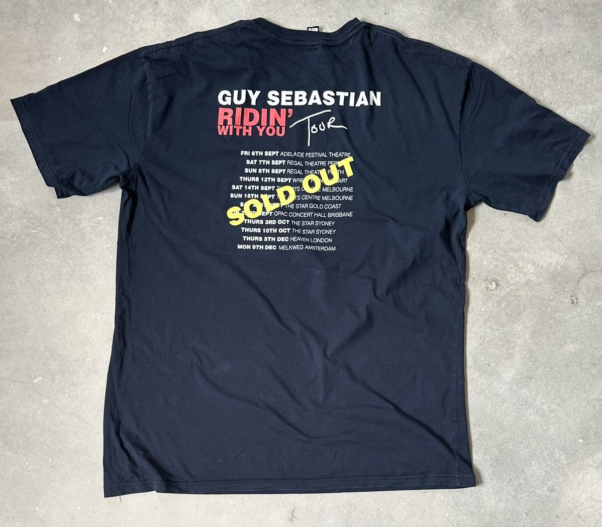 AS Colour GUY SEBASTIAN AUSTRALIAN SINGER TOUR TEE Size US XL / EU 56 / 4 - 5 Thumbnail