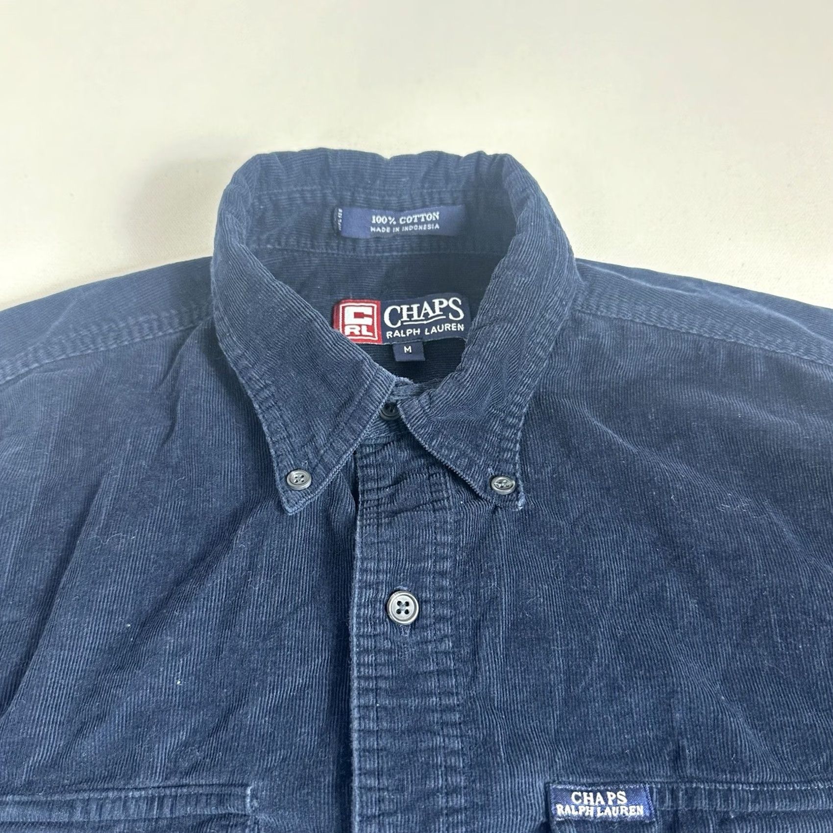 Chaps VINTAGE Chaps Ralph Lauren Button-Up Shirt Mens Medium Corduroy Long Sleeve Blue Shirt Size US M / EU 48-50 / 2 - 6 Thumbnail