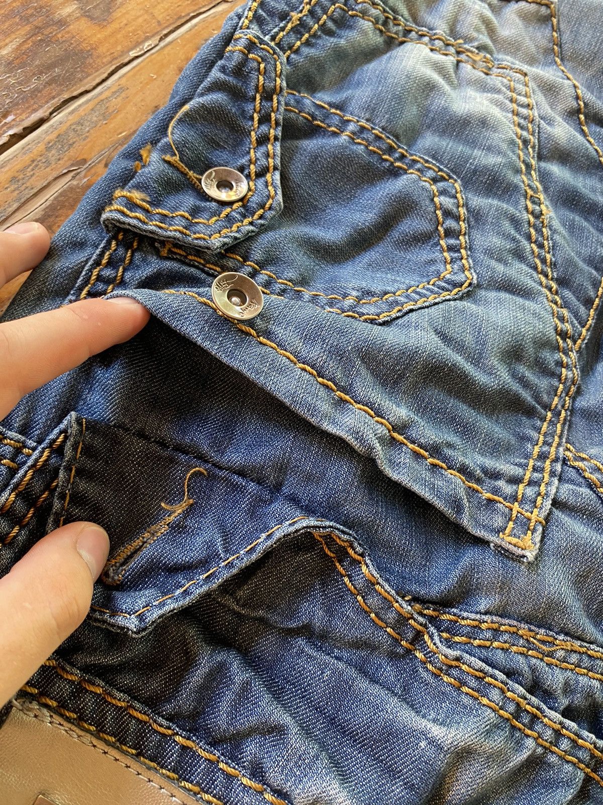 If Six Was Nine DISTRESSED JEANS Denim multi pocket y2k lgb style Size US 32 / EU 48 - 18 Thumbnail