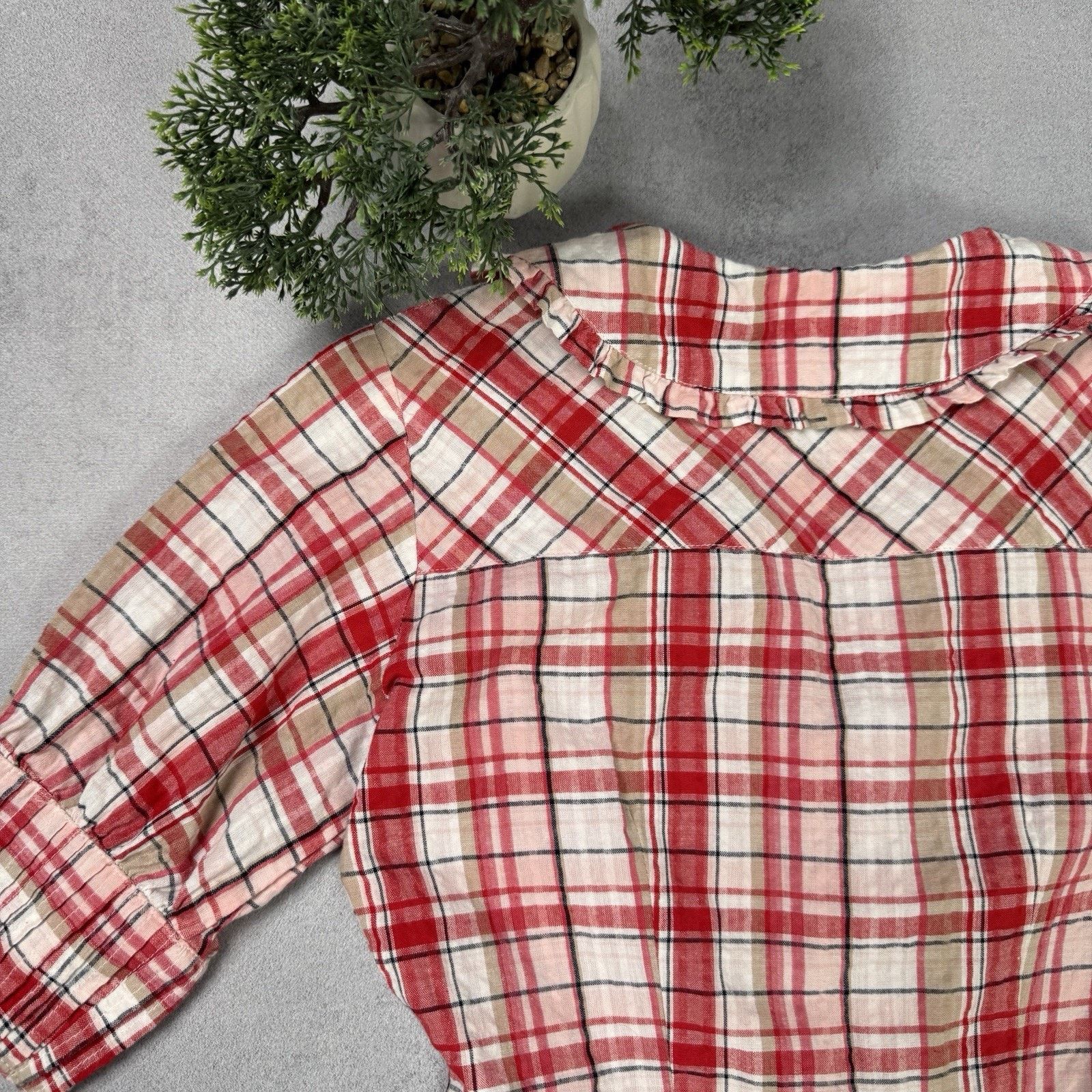 Vintage BRORA 100% Cotton Gingham Lined Chelsea Collar Dress Size 6 Size XS / US 0-2 / IT 36-38 - 20 Thumbnail