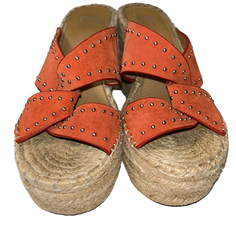 Designer Marc Fisher l Angeline’s Leather Studded Espadrille Wedges 5 Size US 5 / IT 35 - 2 Thumbnail