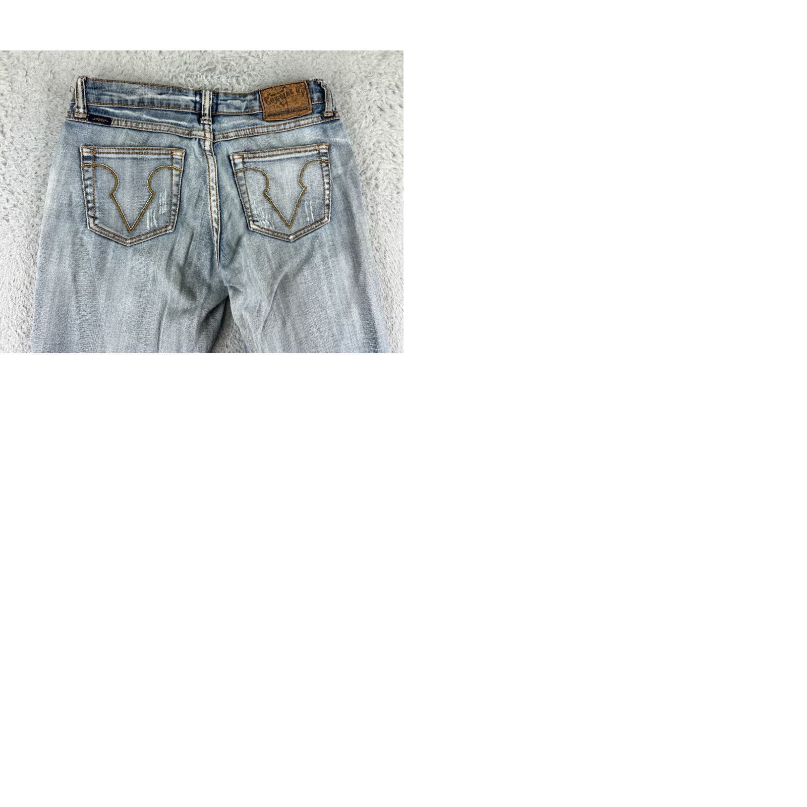 Denime Cowgirl Up Jeans Womens 2 Blue Denim Bootcut Distressed Light Wash Size 26" / US 2 / IT 38 - 10 Thumbnail