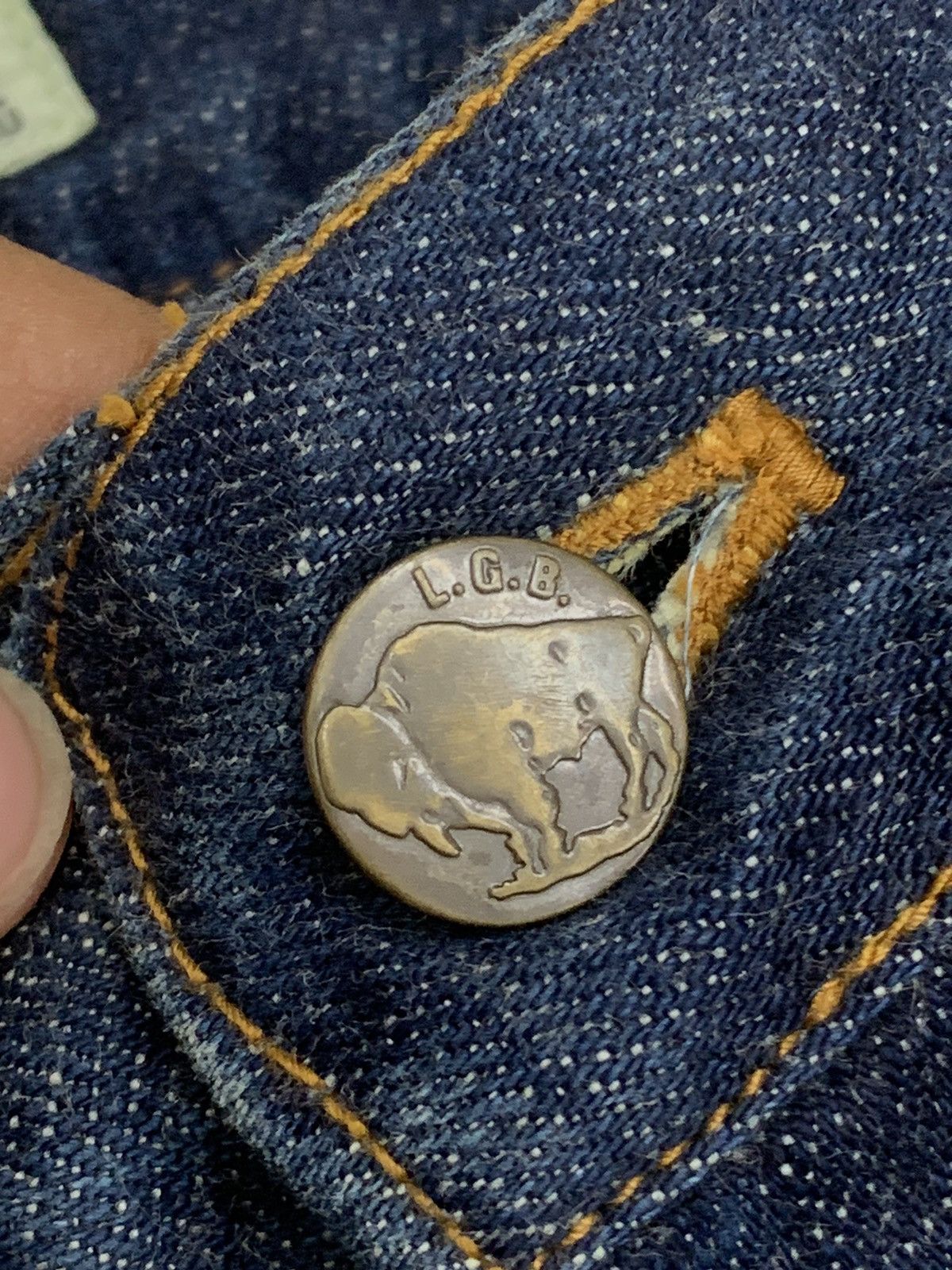 Le Grande Bleu (L.G.B.) Le Grand Bleu Flare Dark Denim Whisker Maniac Corp Size US 28 / EU 44 - 7 Thumbnail