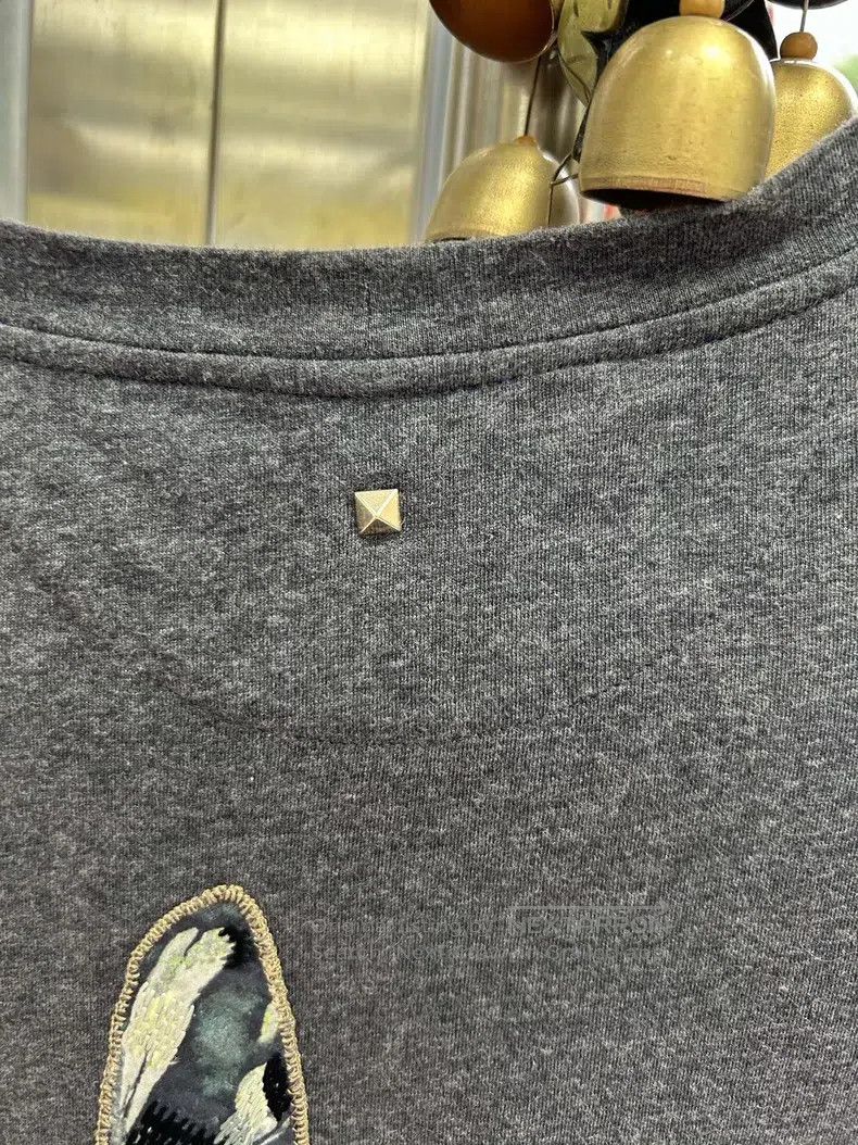 Valentino Valentino Grey embroidered T-shirt Size XS / US 0-2 / IT 36-38 - 5 Thumbnail