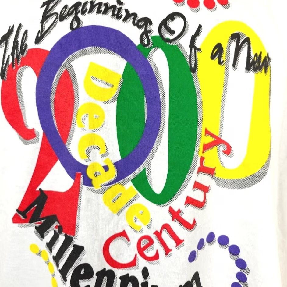 Fruit Of The Loom VINTAGE Fruit of the Loom T-Shirt Mens Large White Y2K New Century Decade 2000 Millennium Shirt Genders Mens Size US L / EU 52-54 / 3 - 3 Thumbnail